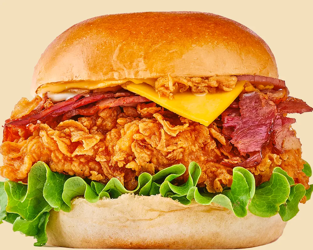 Burger préparé avec des produits frais