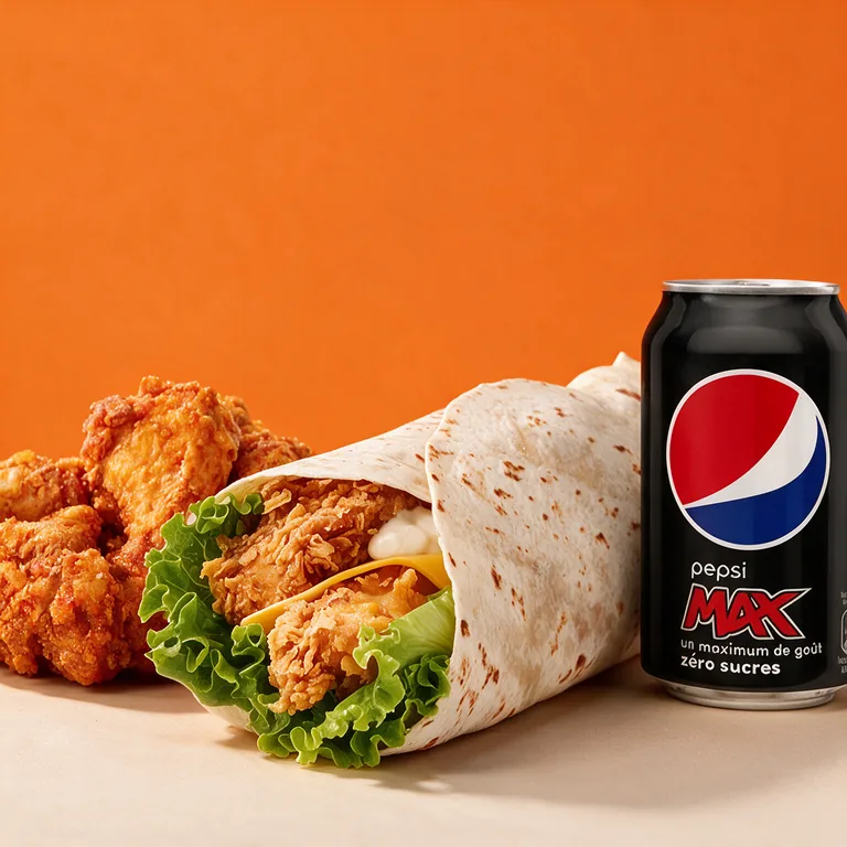 Menu Poulet Wrap + 5 Wings